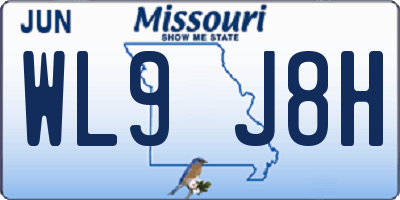 MO license plate WL9J8H