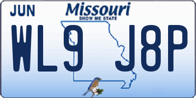 MO license plate WL9J8P