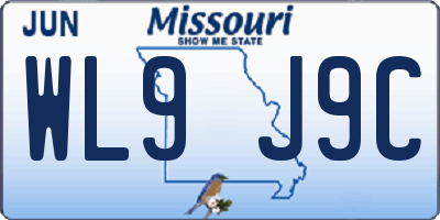 MO license plate WL9J9C