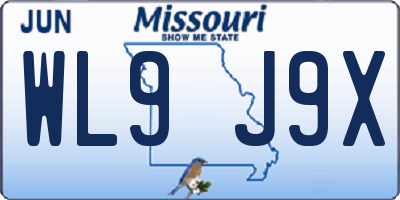 MO license plate WL9J9X