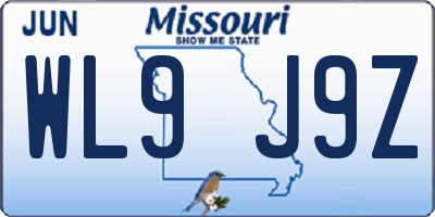 MO license plate WL9J9Z