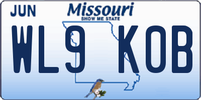 MO license plate WL9K0B
