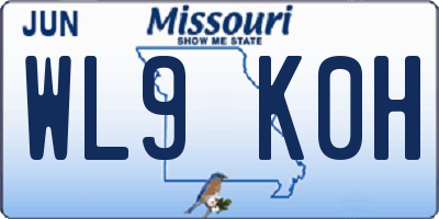 MO license plate WL9K0H