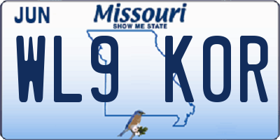 MO license plate WL9K0R