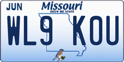 MO license plate WL9K0U
