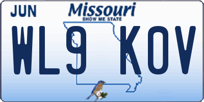 MO license plate WL9K0V