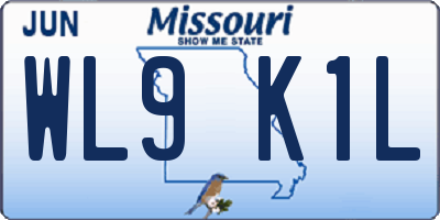 MO license plate WL9K1L