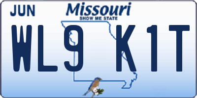 MO license plate WL9K1T