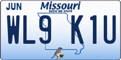 MO license plate WL9K1U