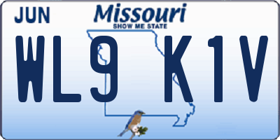 MO license plate WL9K1V