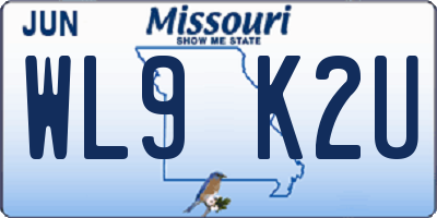 MO license plate WL9K2U