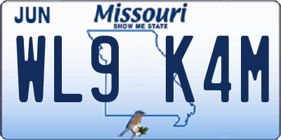 MO license plate WL9K4M