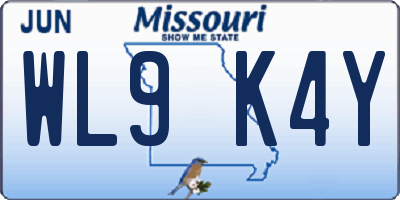MO license plate WL9K4Y