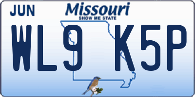 MO license plate WL9K5P
