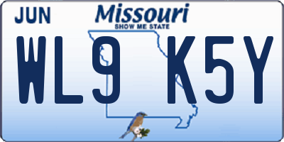 MO license plate WL9K5Y