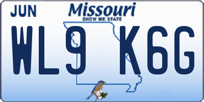 MO license plate WL9K6G