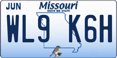 MO license plate WL9K6H