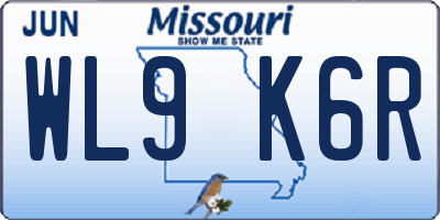 MO license plate WL9K6R
