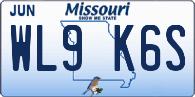 MO license plate WL9K6S
