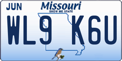 MO license plate WL9K6U