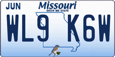 MO license plate WL9K6W