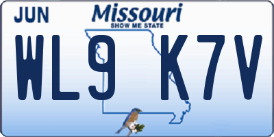 MO license plate WL9K7V