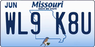 MO license plate WL9K8U