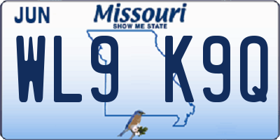 MO license plate WL9K9Q