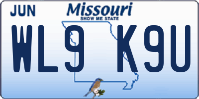 MO license plate WL9K9U