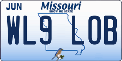 MO license plate WL9L0B