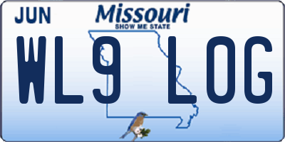 MO license plate WL9L0G