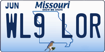MO license plate WL9L0R