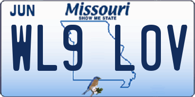 MO license plate WL9L0V