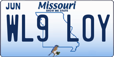 MO license plate WL9L0Y