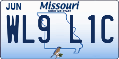 MO license plate WL9L1C