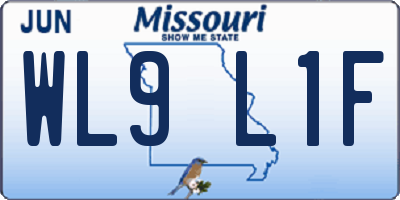 MO license plate WL9L1F