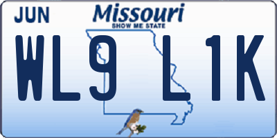 MO license plate WL9L1K