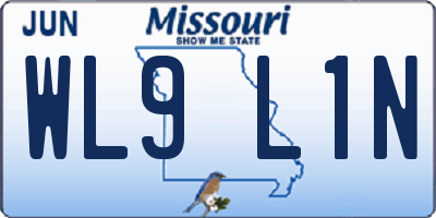 MO license plate WL9L1N