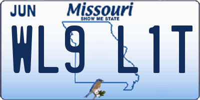 MO license plate WL9L1T