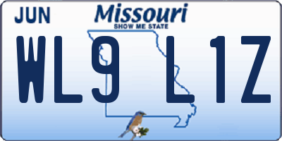 MO license plate WL9L1Z