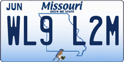 MO license plate WL9L2M