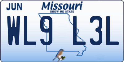 MO license plate WL9L3L