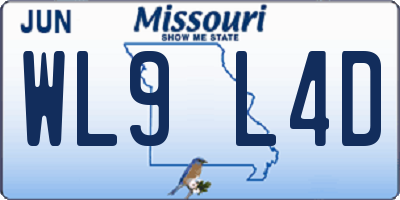 MO license plate WL9L4D