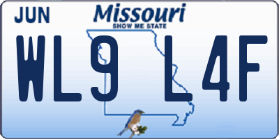 MO license plate WL9L4F