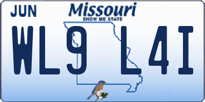 MO license plate WL9L4I