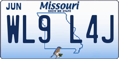 MO license plate WL9L4J