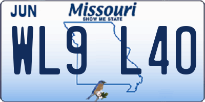 MO license plate WL9L4O