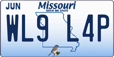 MO license plate WL9L4P