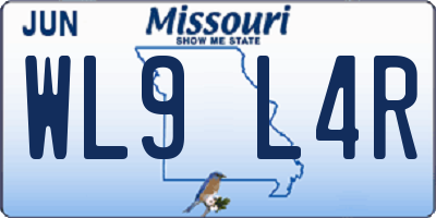 MO license plate WL9L4R