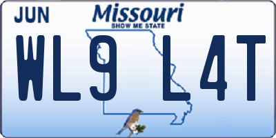 MO license plate WL9L4T